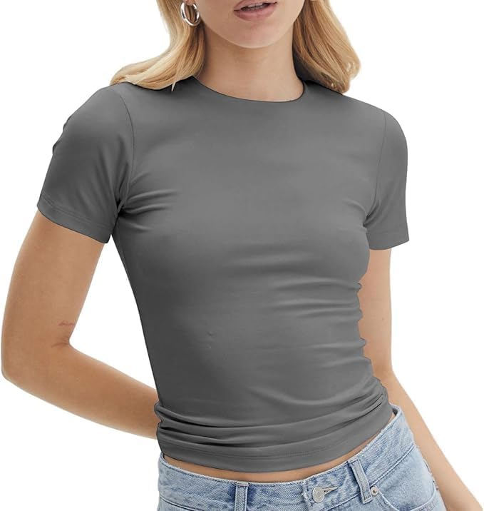 SIGHTBOMB Women's Double-Layer Short-Sleeve Cuddle Tee - Image 4