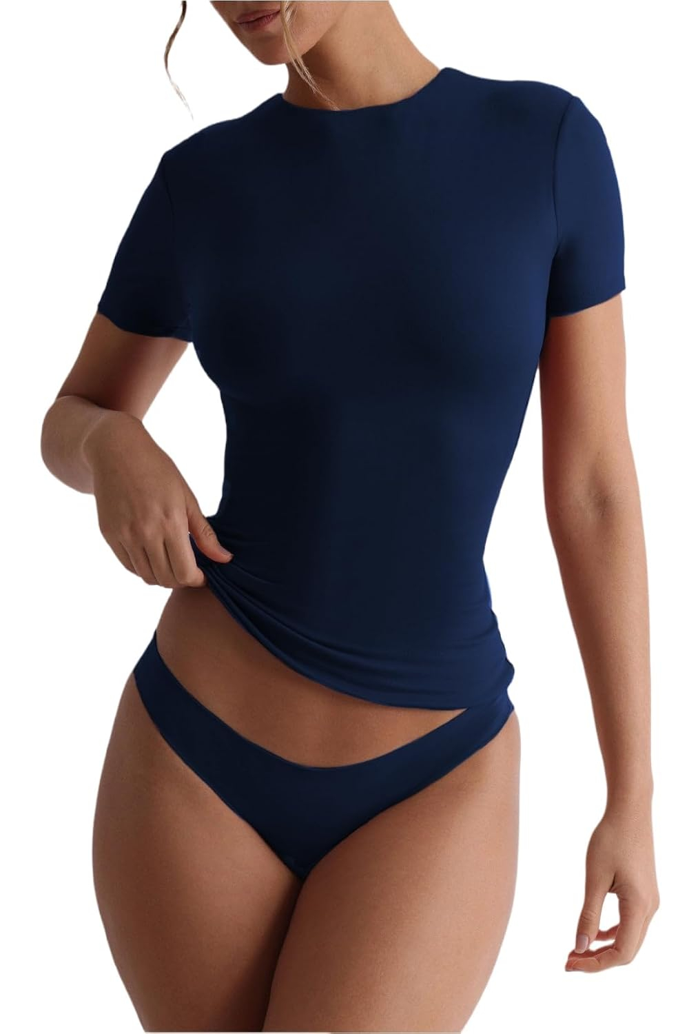 SIGHTBOMB Women's Double-Layer Short-Sleeve Cuddle Tee - Image 9