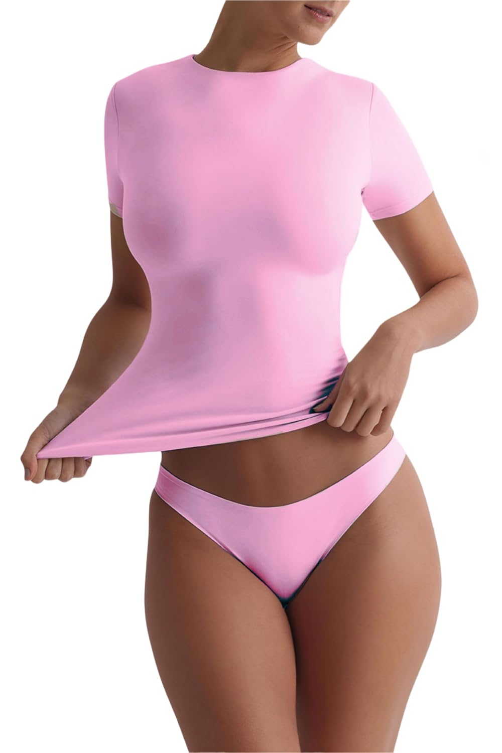 SIGHTBOMB Women's Double-Layer Short-Sleeve Cuddle Tee - Image 10