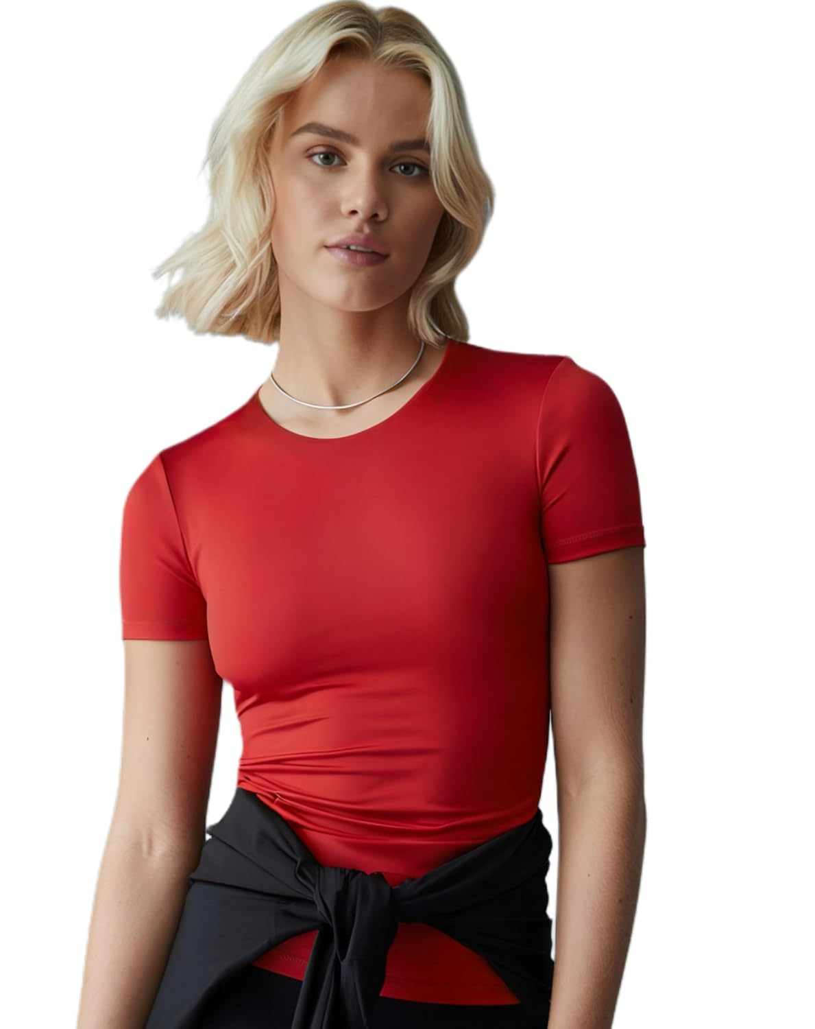 SIGHTBOMB Women's Double-Layer Short-Sleeve Cuddle Tee - Image 13