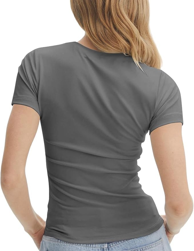 SIGHTBOMB Women's Double-Layer Short-Sleeve Cuddle Tee - Image 17