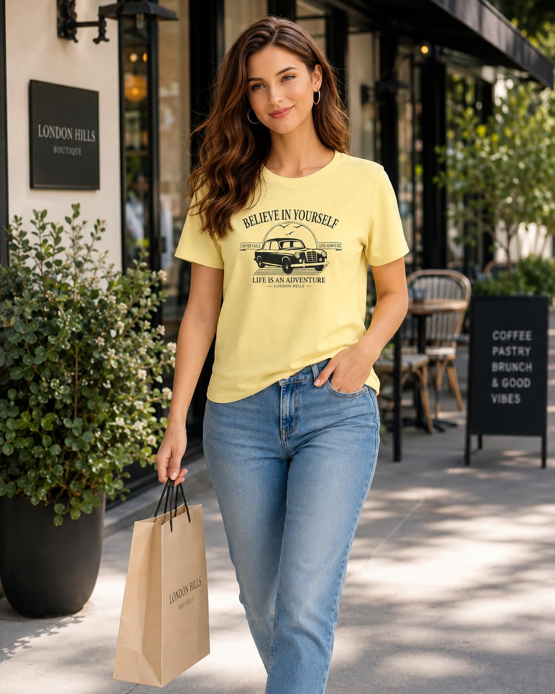 London Hills Women's Loose-Fit Graphic T-Shirt - Image 12