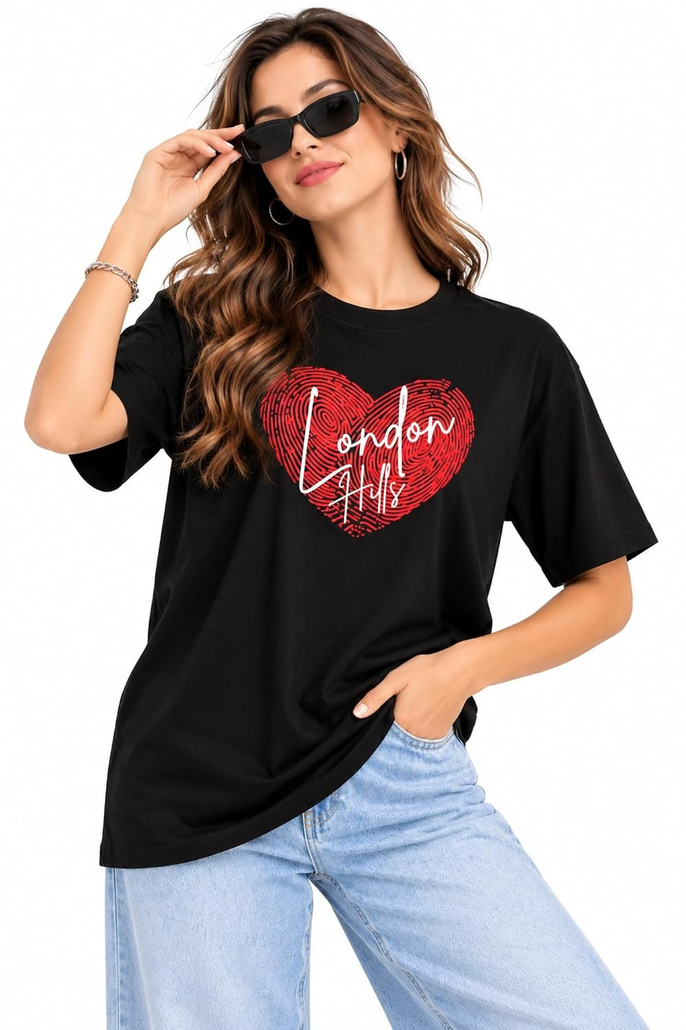 London Hills Women's Loose-Fit Graphic T-Shirt - Image 36