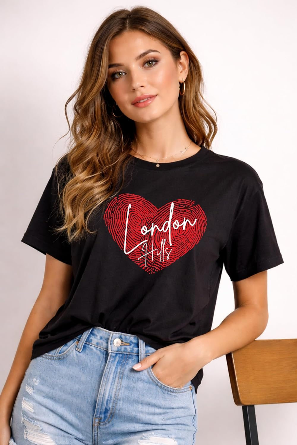 London Hills Women's Loose-Fit Graphic T-Shirt - Image 70