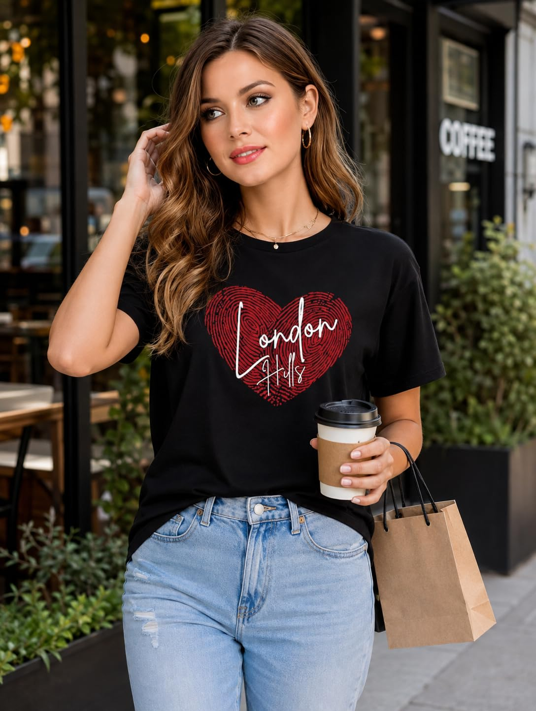 London Hills Women's Loose-Fit Graphic T-Shirt - Image 73