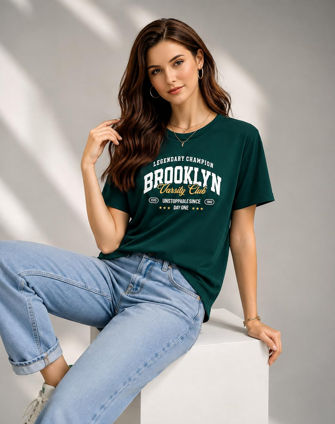 London Hills Women's Loose-Fit Graphic T-Shirt - Image 79