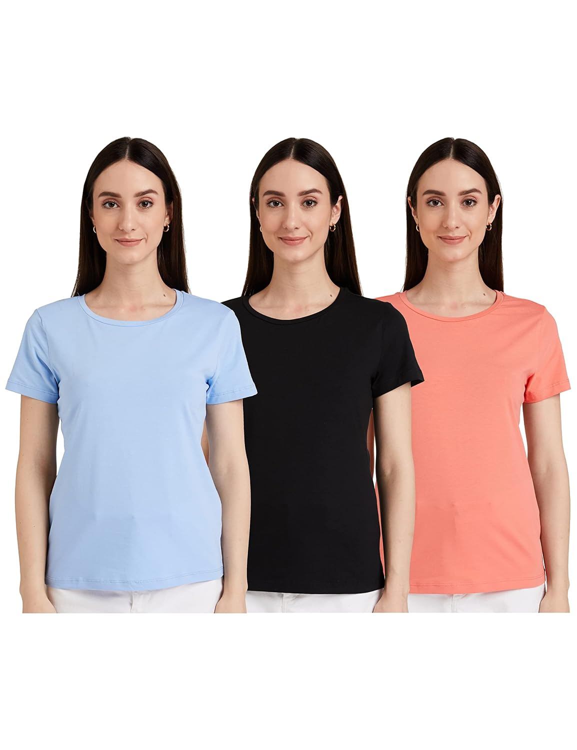 Symbol Women's Sleeveless Cotton Round-Neck T-Shirts - Pack of 3 - Image 7