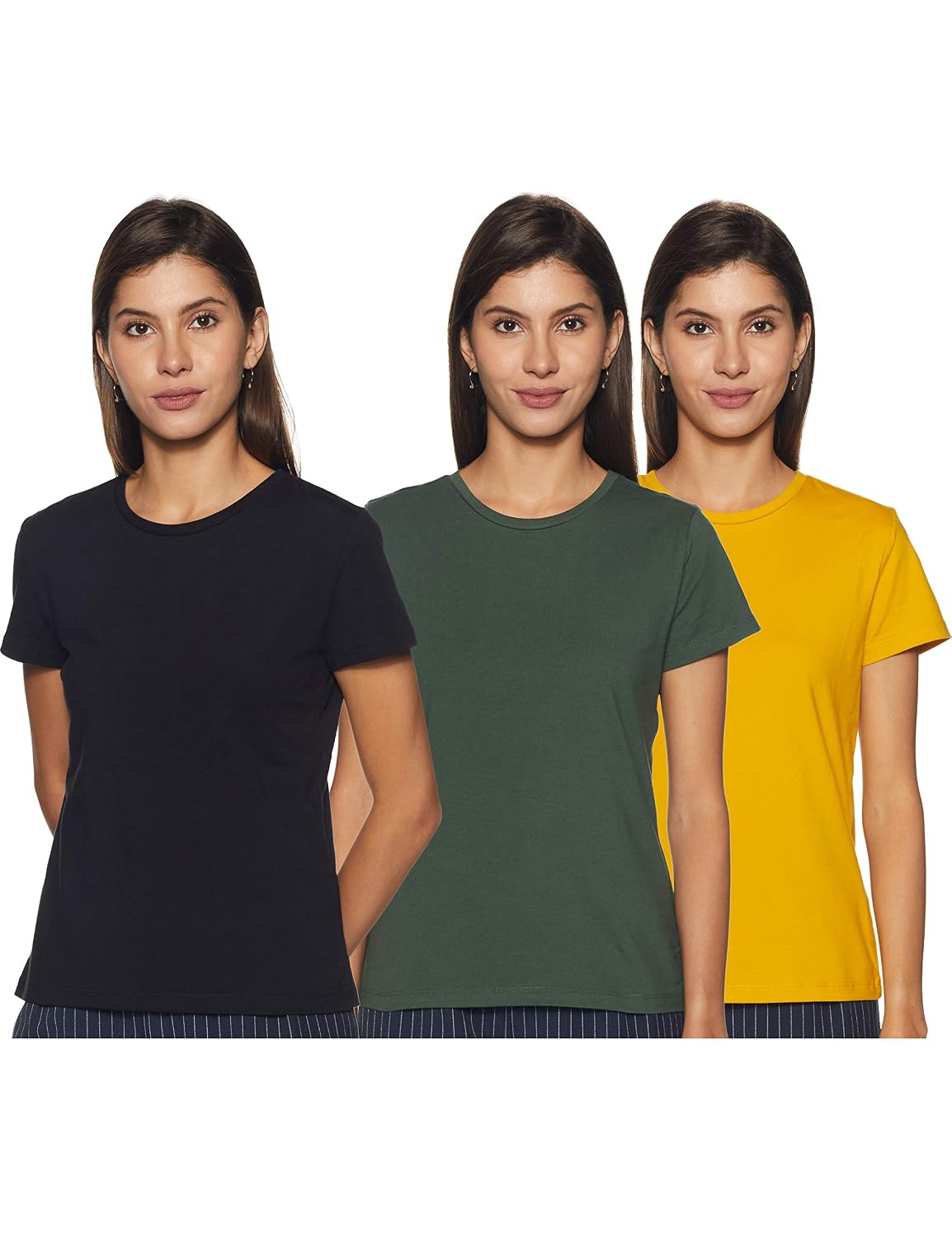 Symbol Women's Sleeveless Cotton Round-Neck T-Shirts - Pack of 3 - Image 16