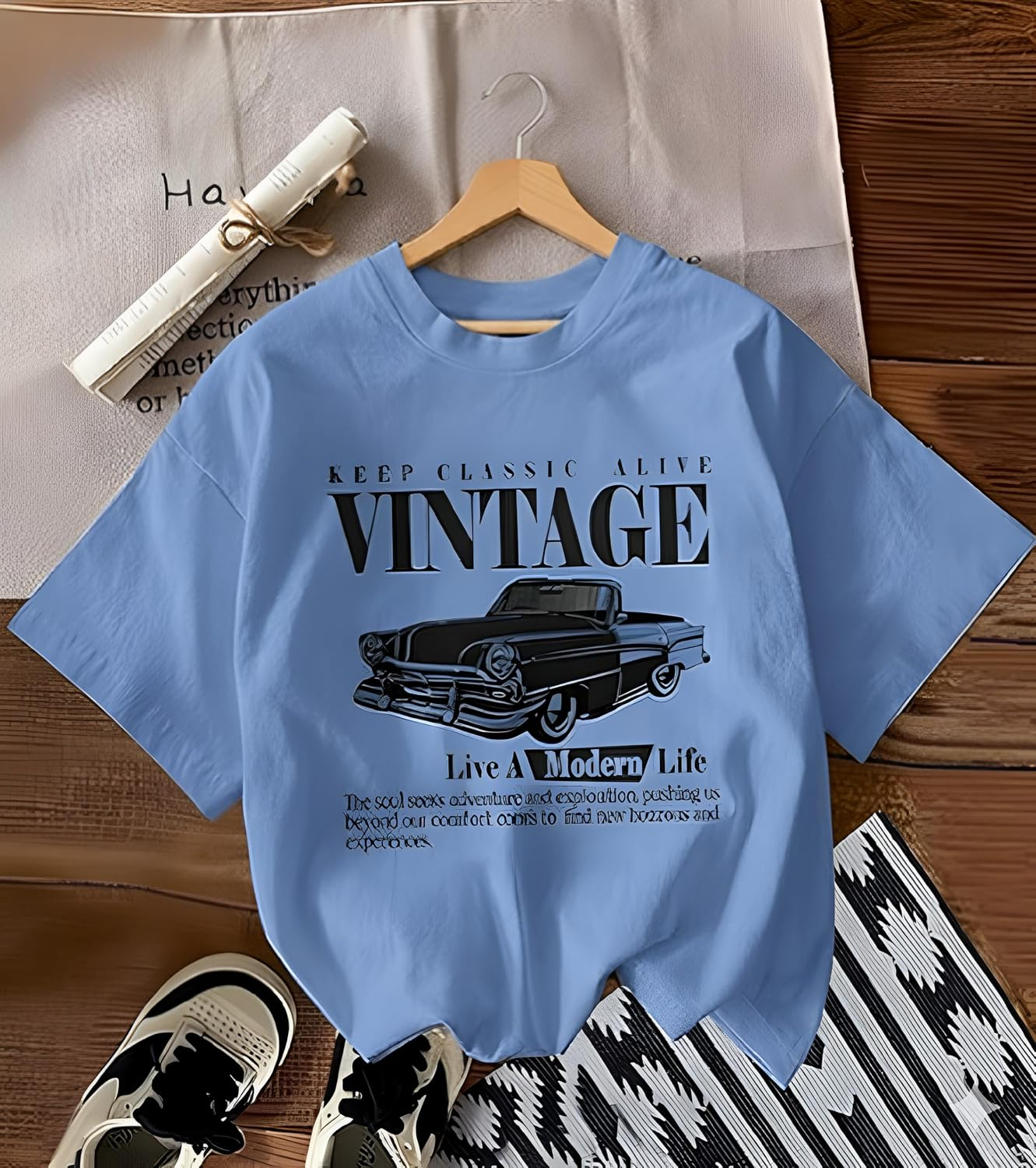 Jawdrobe Women's Vintage-Print Oversized T-Shirt - Image 11