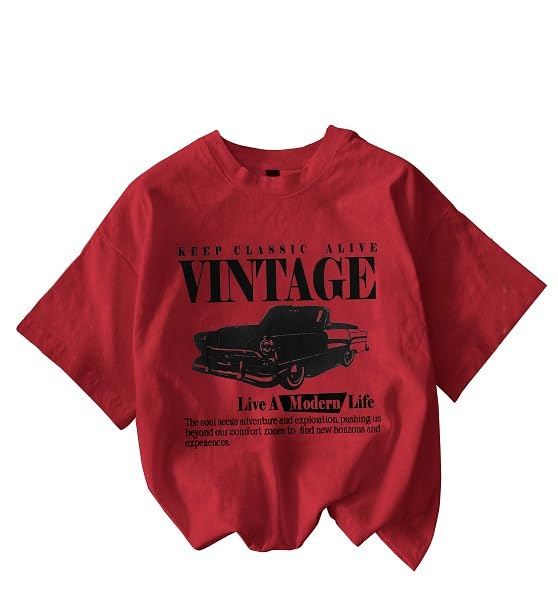 Jawdrobe Women's Vintage-Print Oversized T-Shirt - Image 35