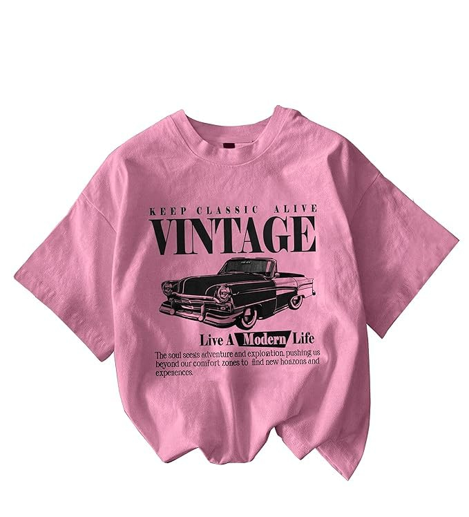Jawdrobe Women's Vintage-Print Oversized T-Shirt - Image 39