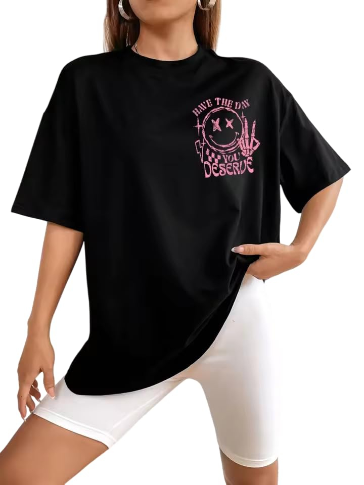 Jawdrobe Women's Vintage-Print Oversized T-Shirt - Image 54