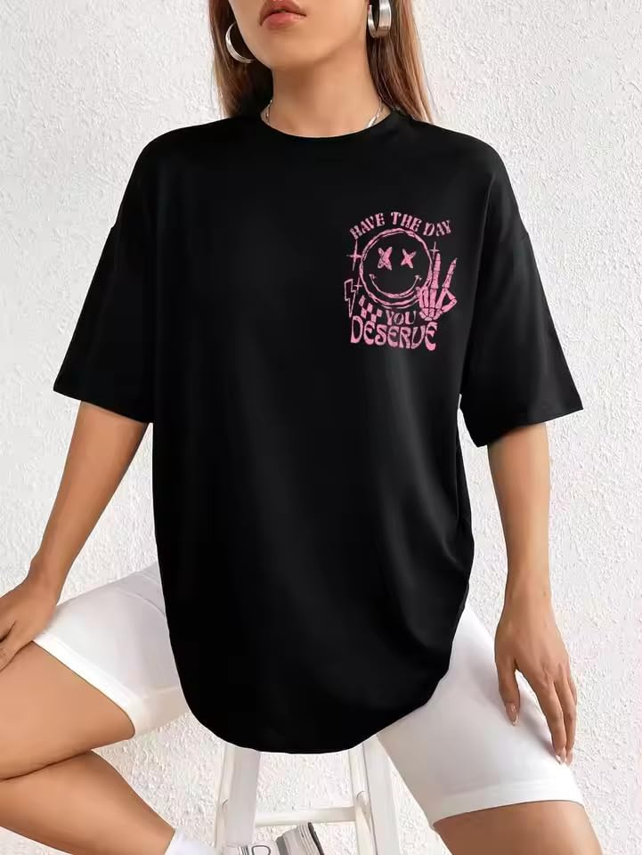 Jawdrobe Women's Vintage-Print Oversized T-Shirt - Image 56