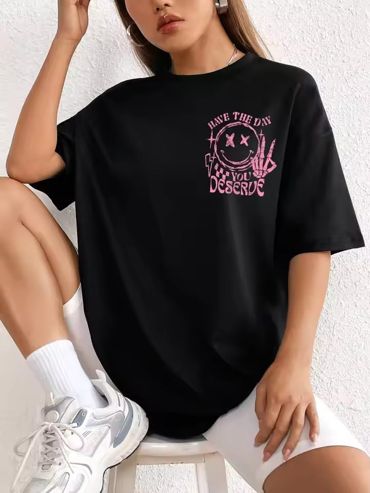 Jawdrobe Women's Vintage-Print Oversized T-Shirt - Image 57