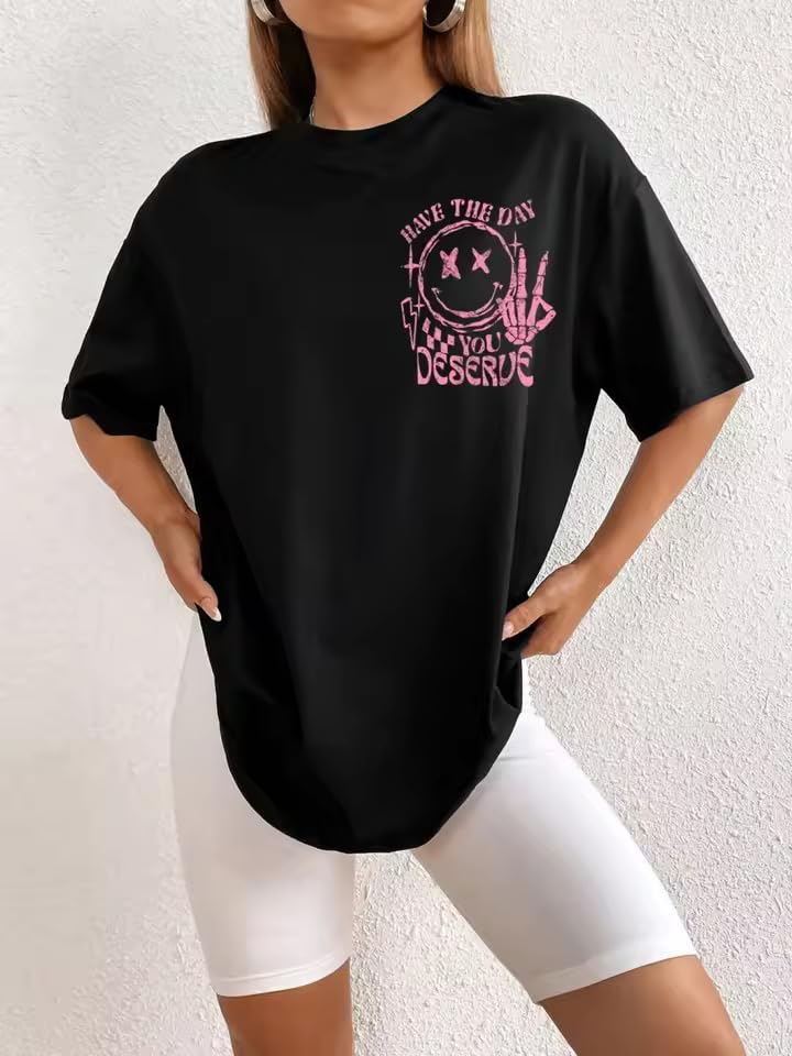Jawdrobe Women's Vintage-Print Oversized T-Shirt - Image 58