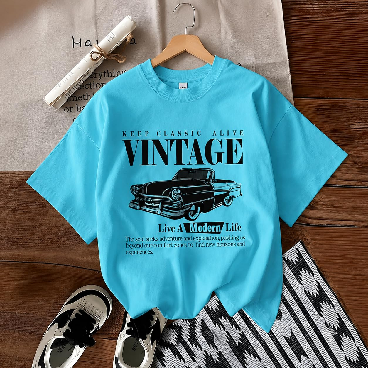 Jawdrobe Women's Vintage-Print Oversized T-Shirt - Image 65