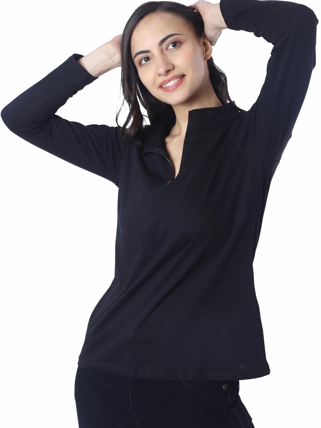 London Hills Women's Long-Sleeve Zip-Neck T-Shirt - Image 2
