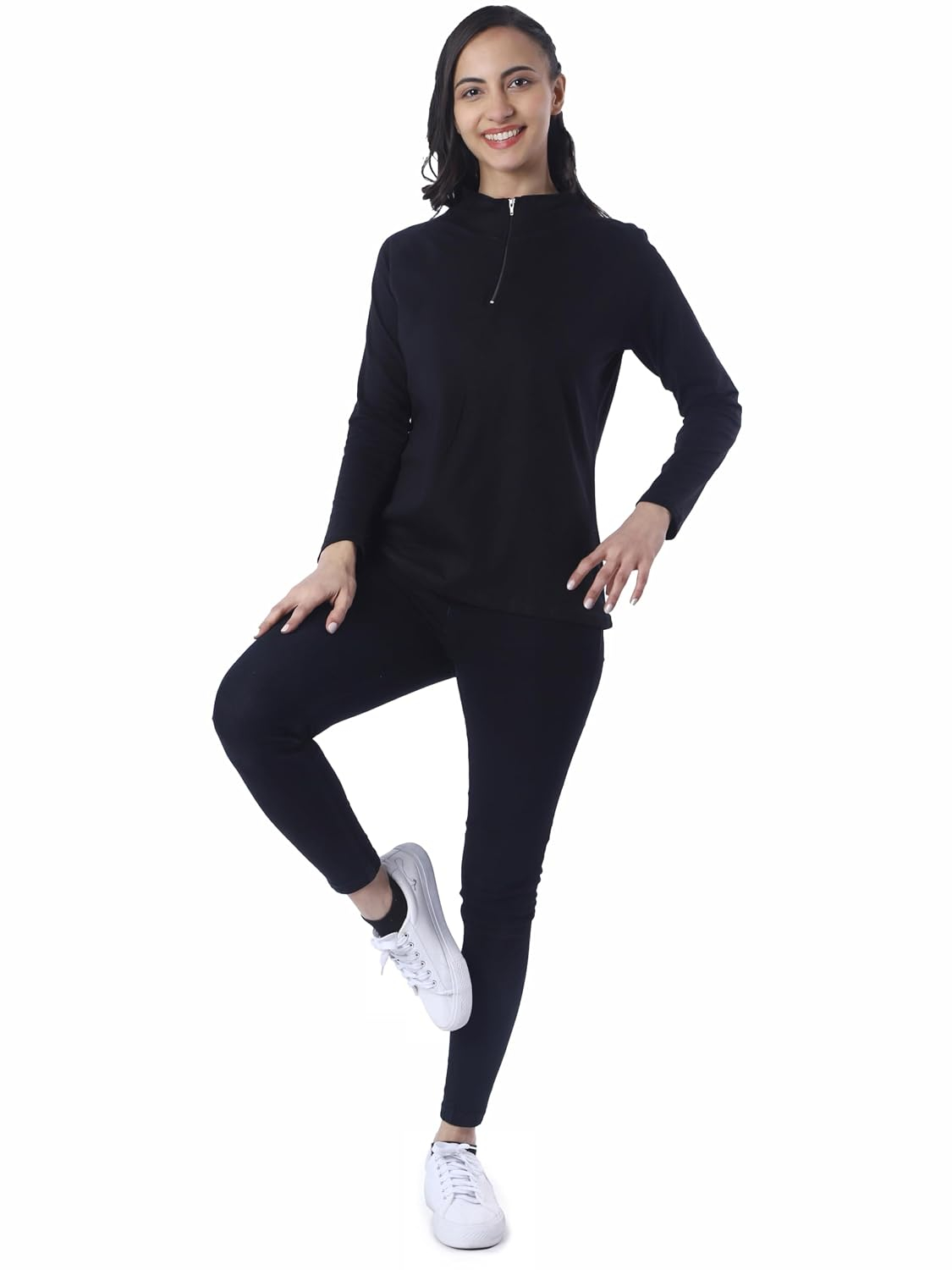 London Hills Women's Long-Sleeve Zip-Neck T-Shirt - Image 4