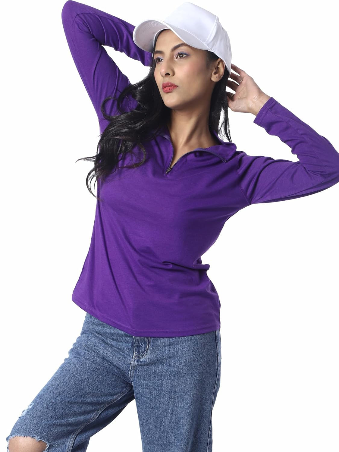 London Hills Women's Long-Sleeve Zip-Neck T-Shirt - Image 25