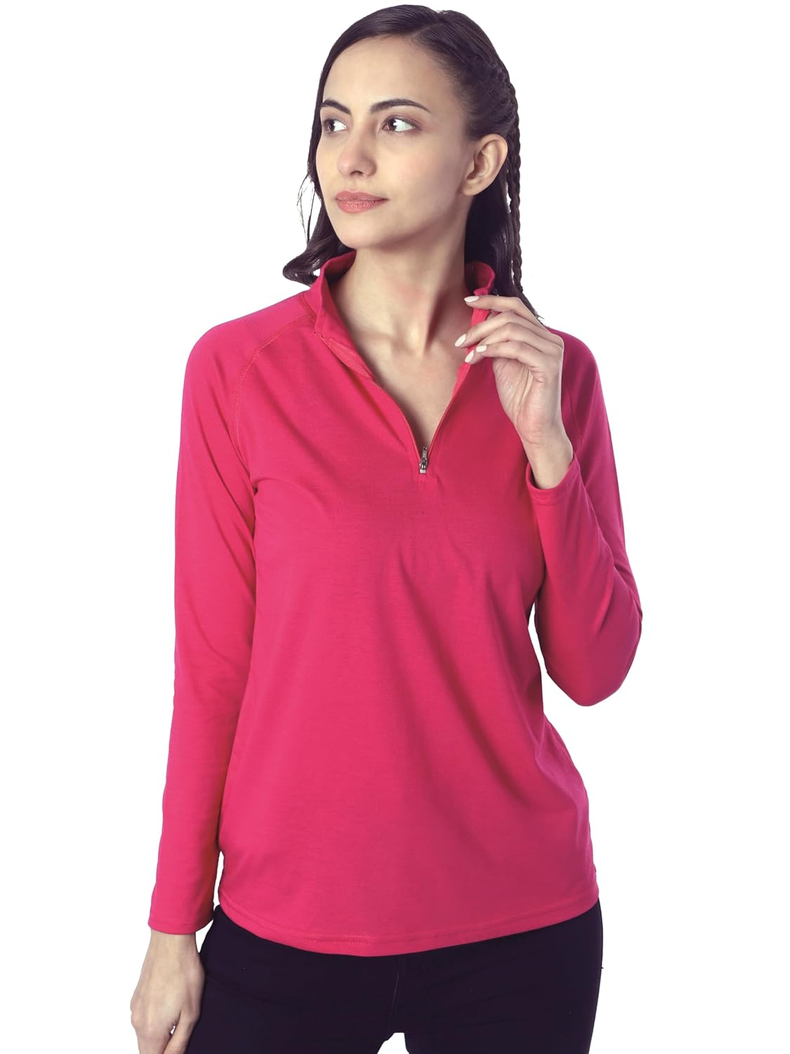London Hills Women's Long-Sleeve Zip-Neck T-Shirt - Image 28