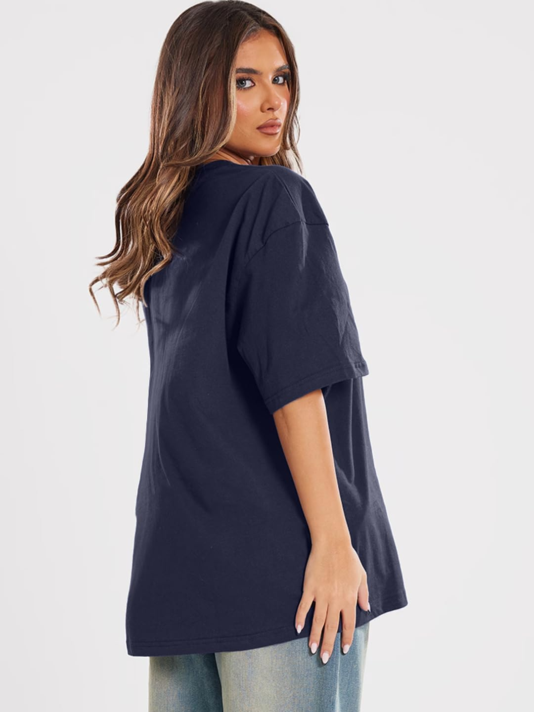 LEOTUDE Women's Boston-Print Drop-Shoulder T-Shirt - Image 4