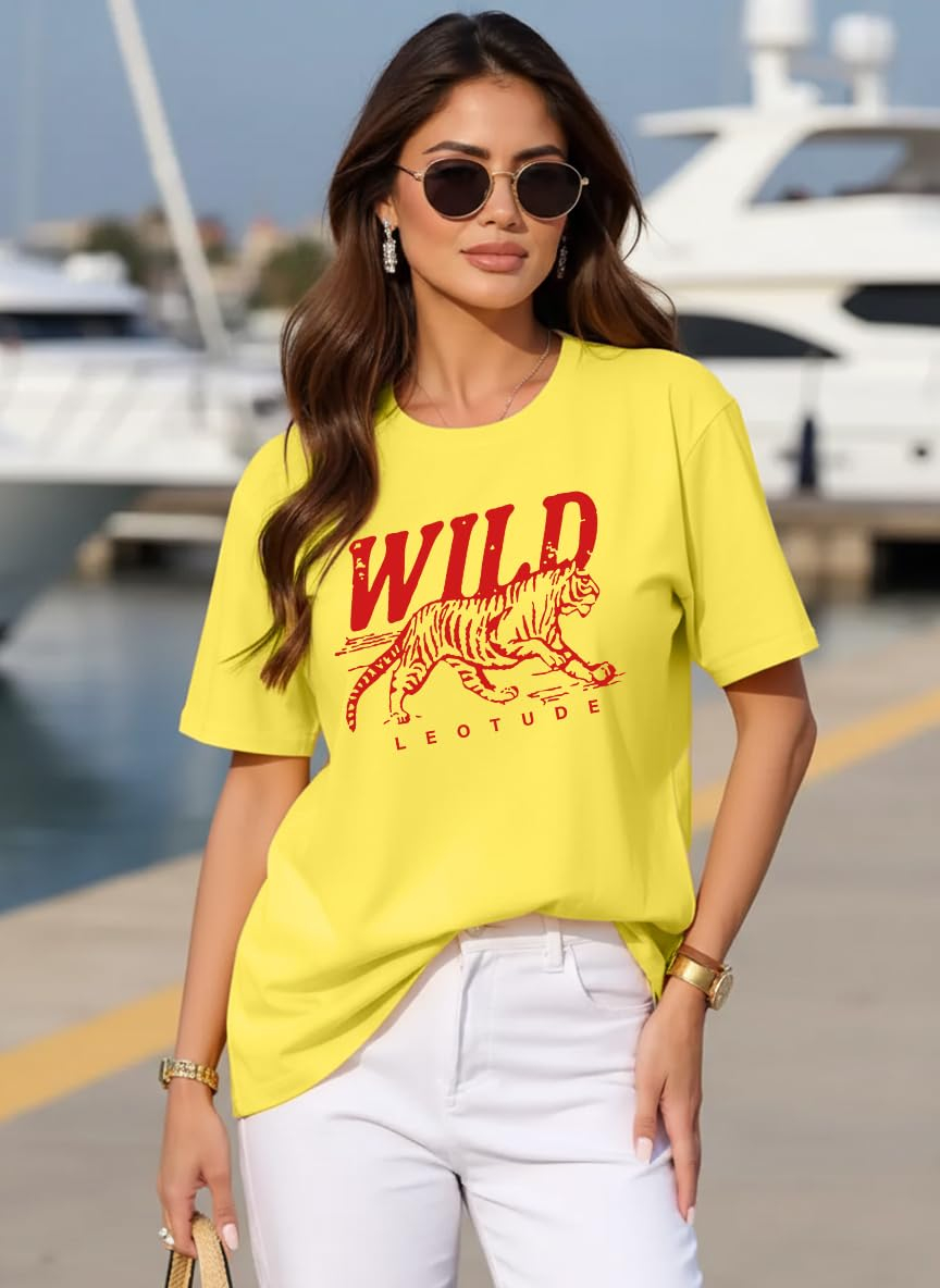 LEOTUDE Women's Boston-Print Drop-Shoulder T-Shirt - Image 10