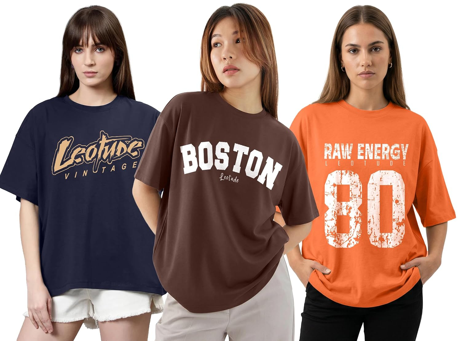 LEOTUDE Women's Boston-Print Drop-Shoulder T-Shirt - Image 15