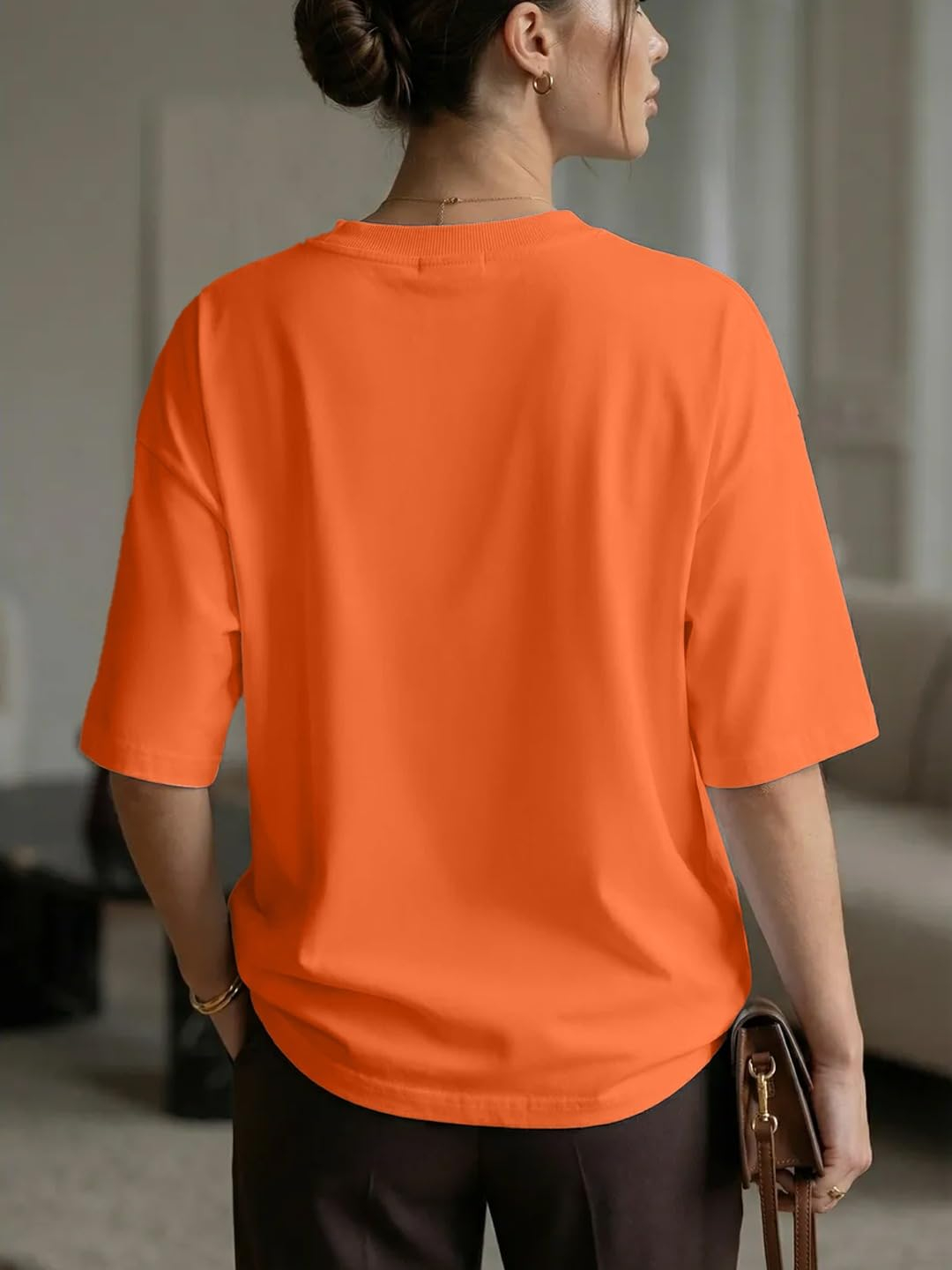 LEOTUDE Women's Boston-Print Drop-Shoulder T-Shirt - Image 31