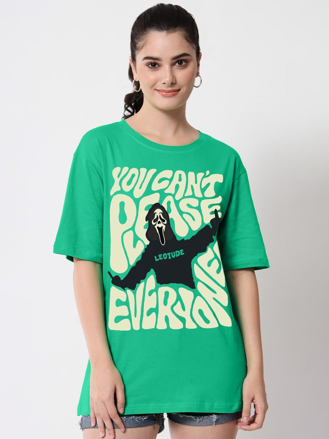 LEOTUDE Women's Boston-Print Drop-Shoulder T-Shirt - Image 34