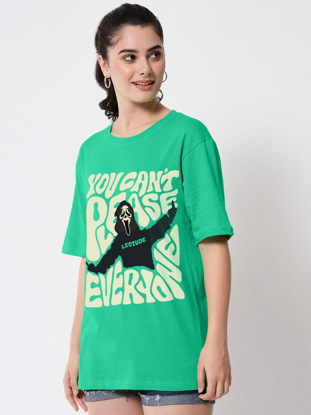 LEOTUDE Women's Boston-Print Drop-Shoulder T-Shirt - Image 35