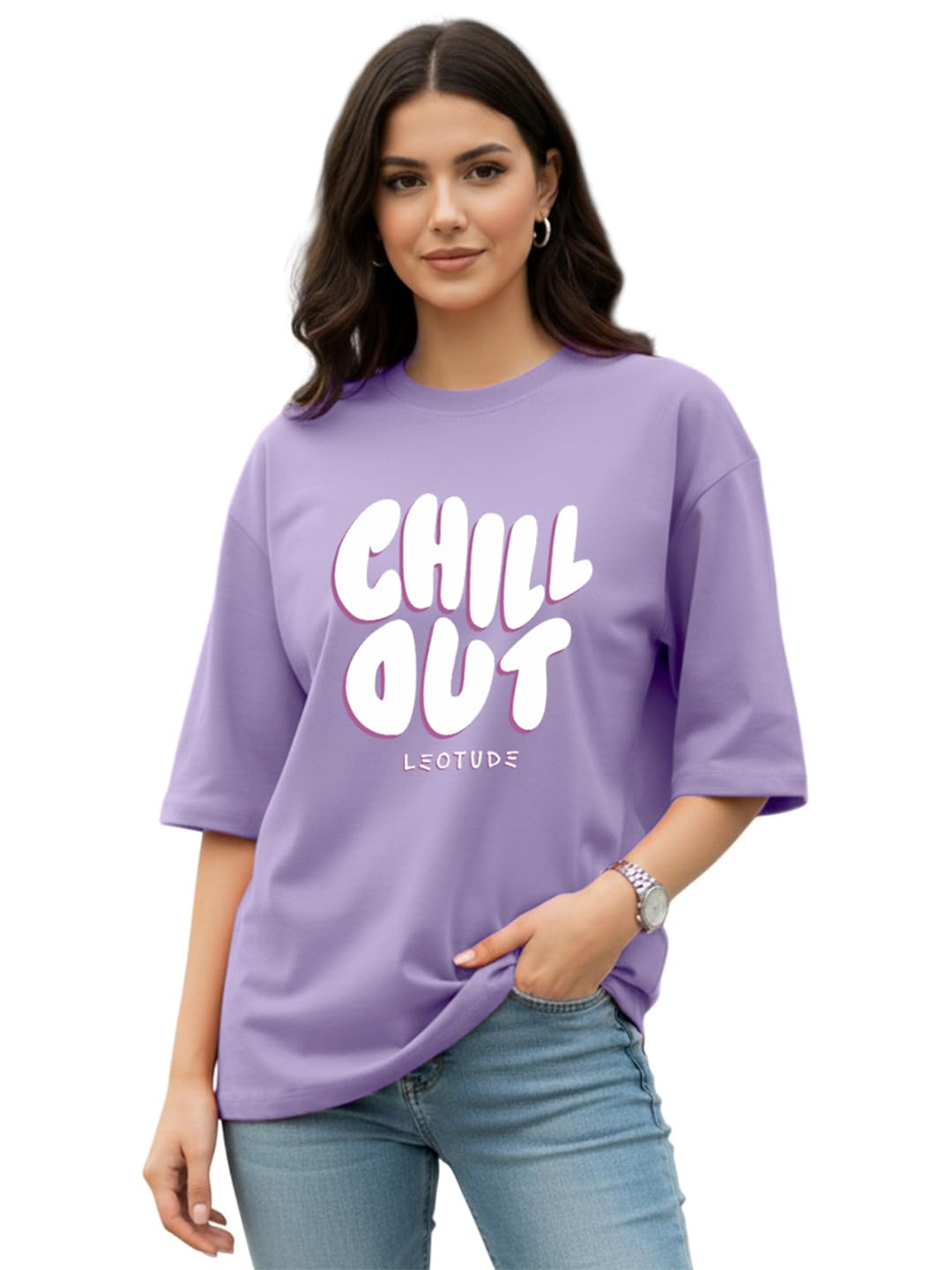 LEOTUDE Women's Boston-Print Drop-Shoulder T-Shirt - Image 48