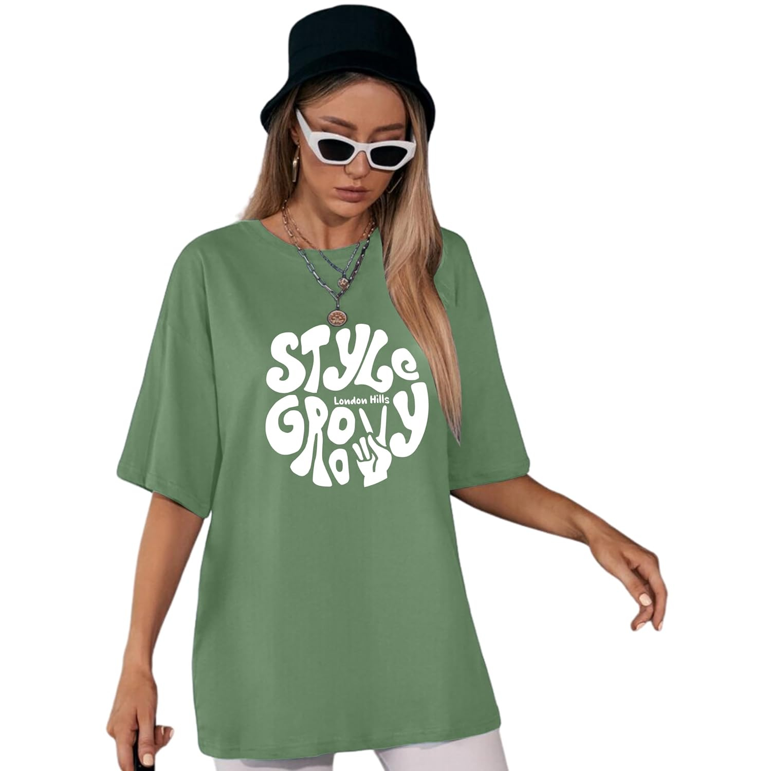London Hills Women's Printed Oversized T-Shirts - Pack of 3 - Image 50