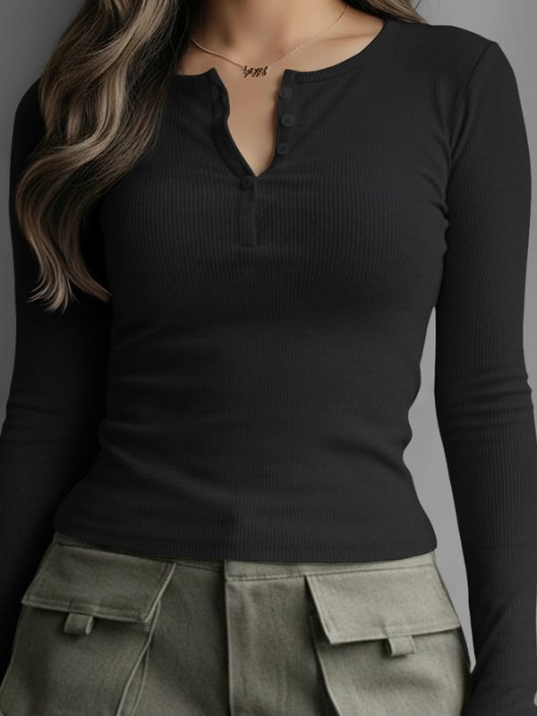 Dream Beauty Fashion Women's Long-Sleeve Henley Top - Image 3