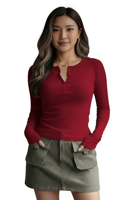 Dream Beauty Fashion Women's Long-Sleeve Henley Top - Image 13