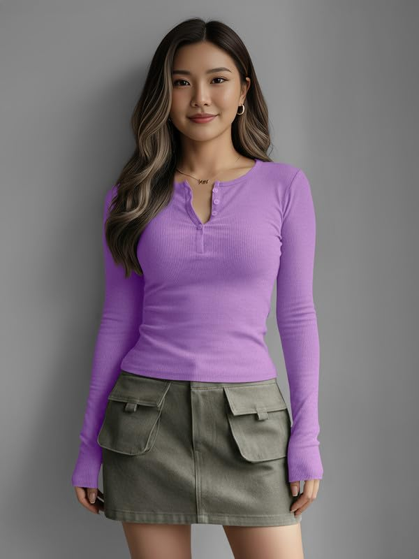 Dream Beauty Fashion Women's Long-Sleeve Henley Top - Image 22