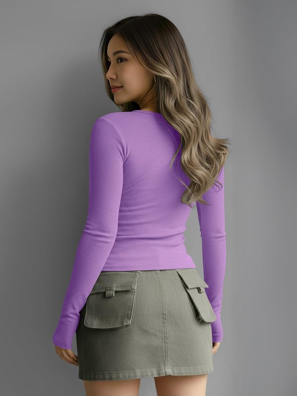 Dream Beauty Fashion Women's Long-Sleeve Henley Top - Image 24