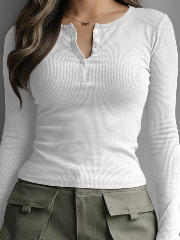 Dream Beauty Fashion Women's Long-Sleeve Henley Top - Image 27