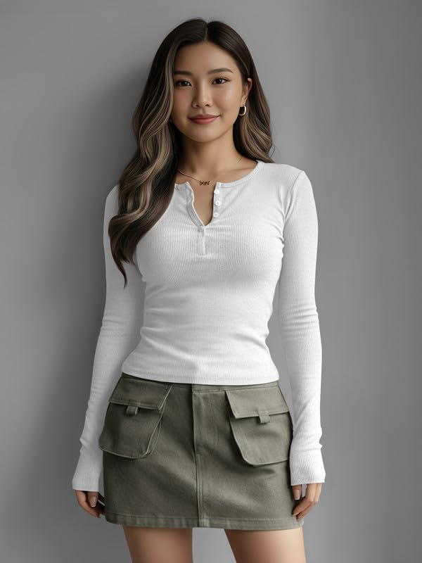 Dream Beauty Fashion Women's Long-Sleeve Henley Top - Image 28