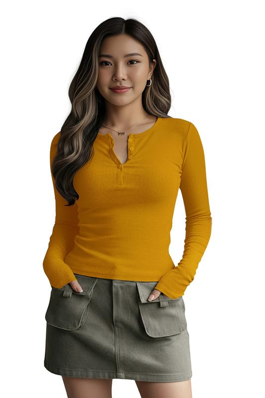Dream Beauty Fashion Women's Long-Sleeve Henley Top - Image 37
