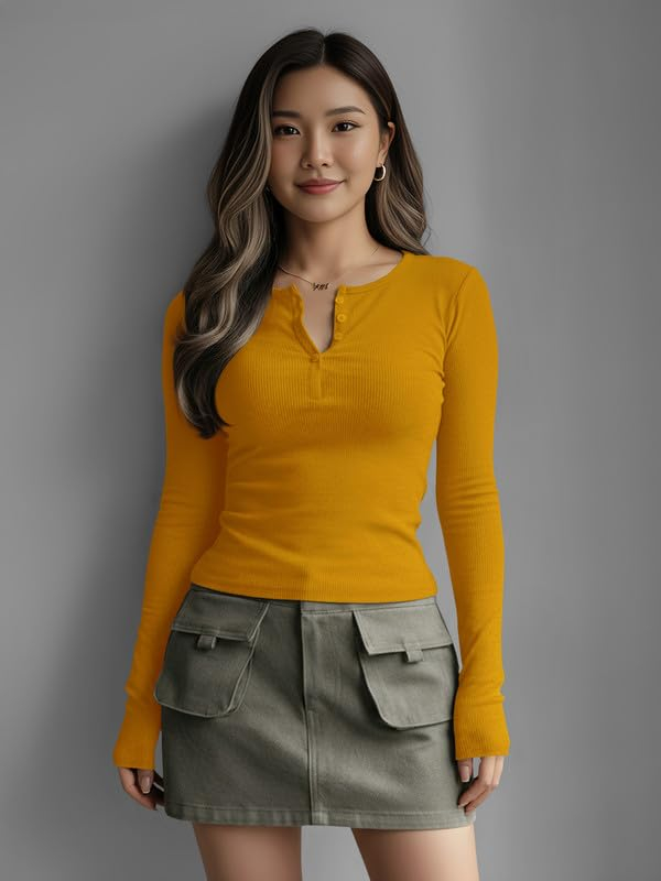 Dream Beauty Fashion Women's Long-Sleeve Henley Top - Image 40