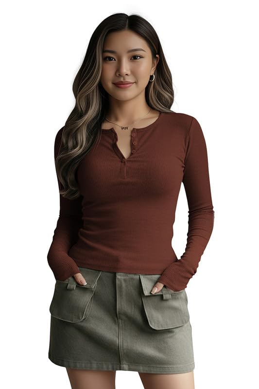 Dream Beauty Fashion Women's Long-Sleeve Henley Top - Image 61