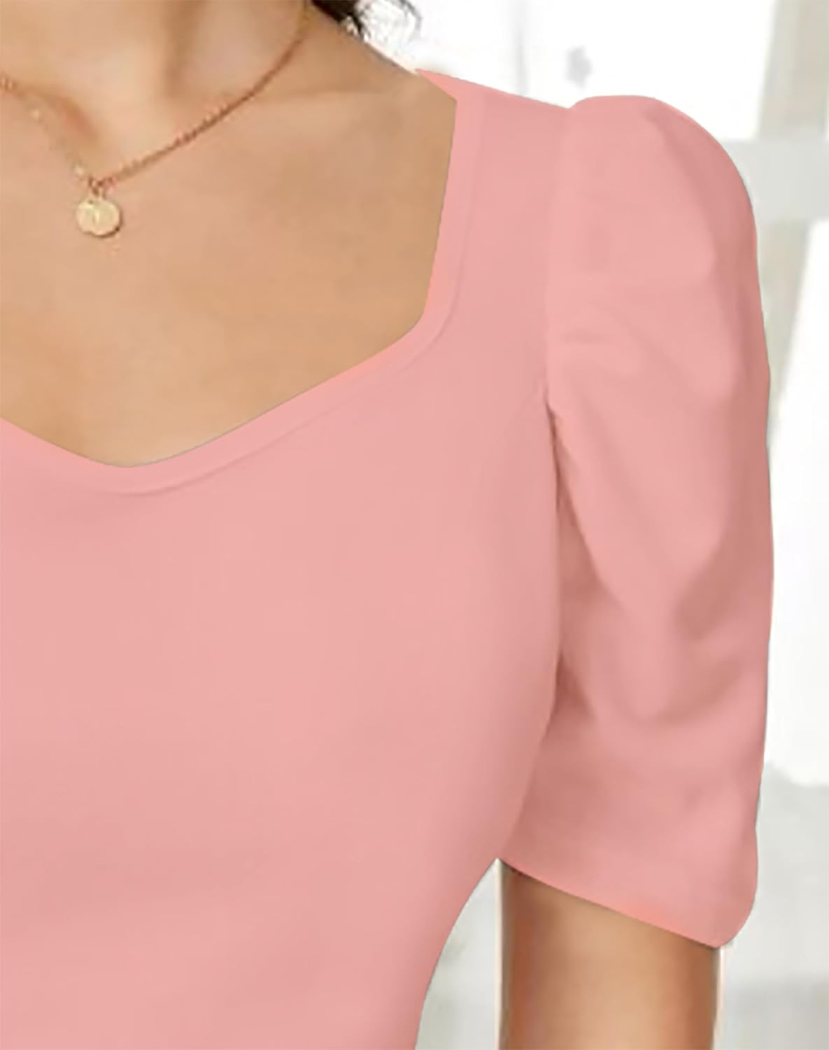 Dream Beauty Fashion Women's Sweetheart-Neck Puff-Sleeve Top - Image 19