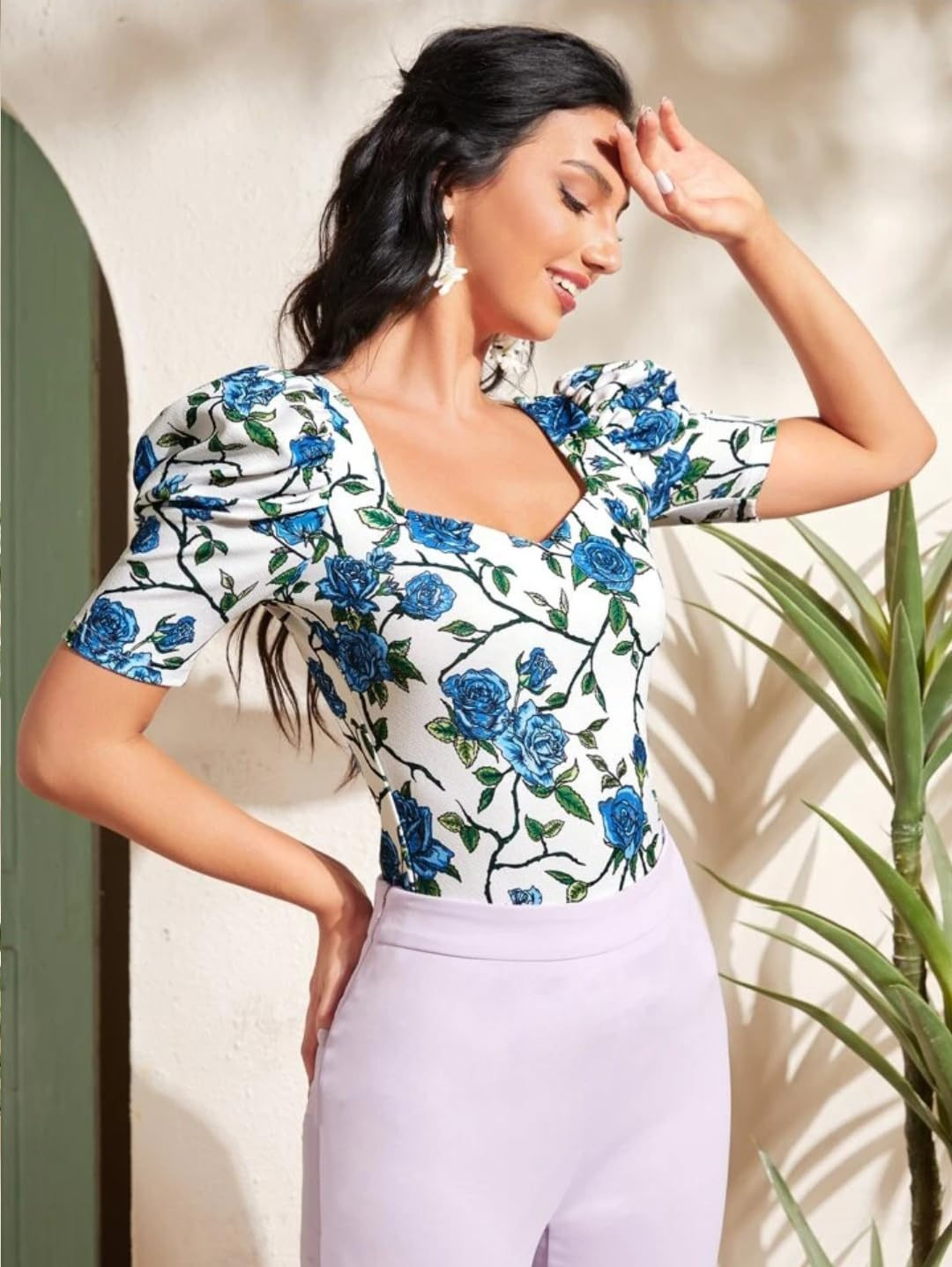 Dream Beauty Fashion Women's Sweetheart-Neck Puff-Sleeve Top - Image 22