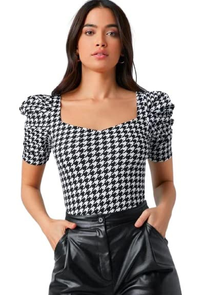 Dream Beauty Fashion Women's Sweetheart-Neck Puff-Sleeve Top - Image 66