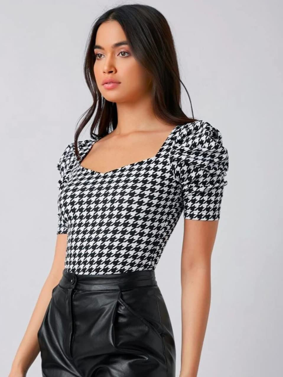 Dream Beauty Fashion Women's Sweetheart-Neck Puff-Sleeve Top - Image 68