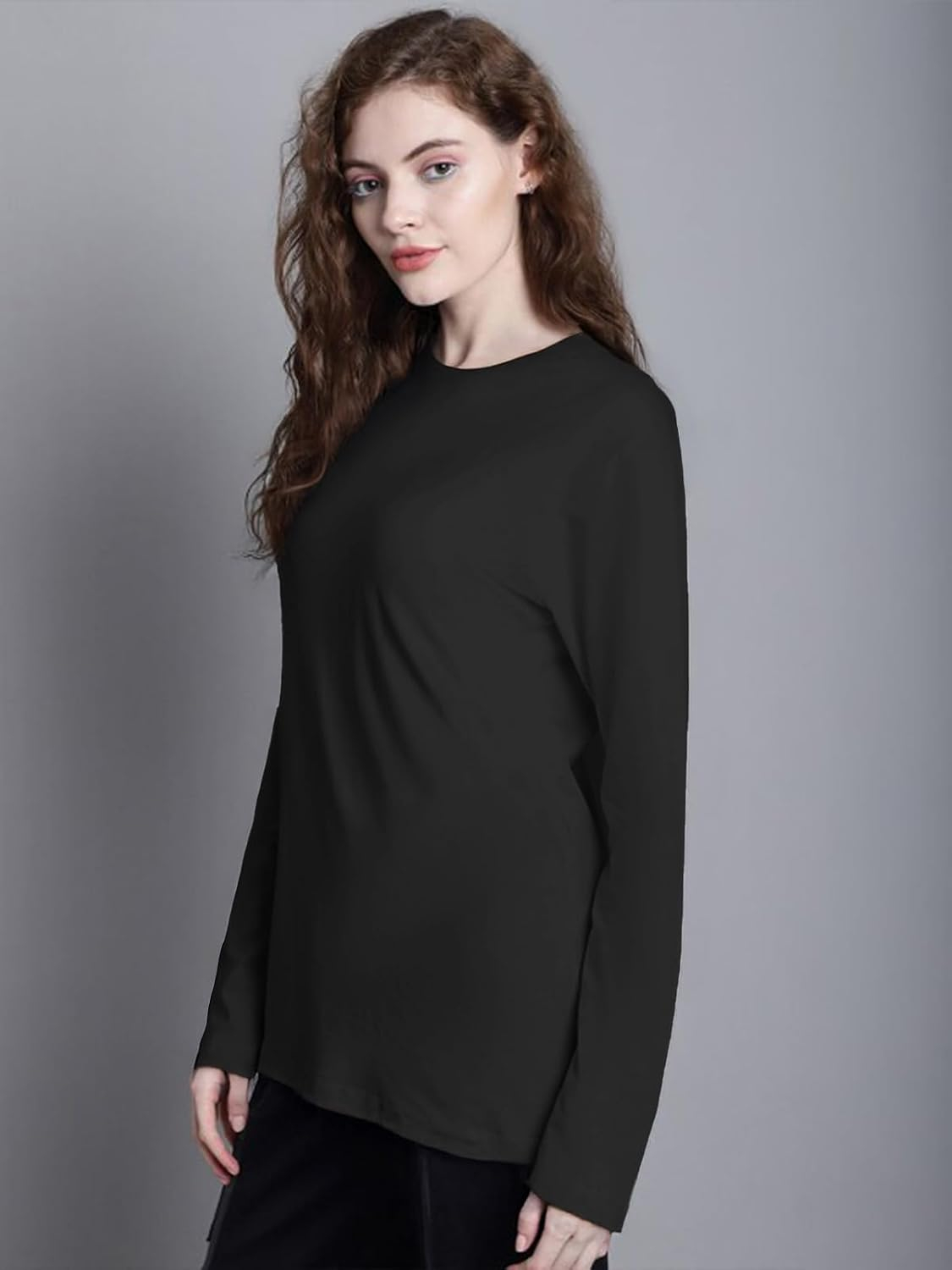 JUNEBERRY Women's Cotton Long-Sleeve Crew-Neck T-Shirt - Image 3