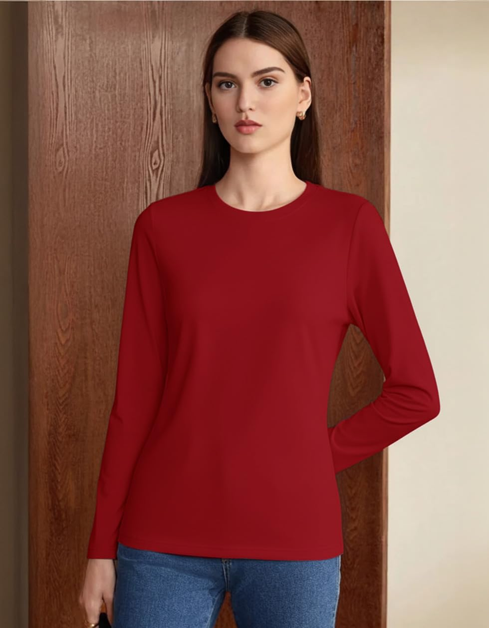 JUNEBERRY Women's Cotton Long-Sleeve Crew-Neck T-Shirt - Image 10