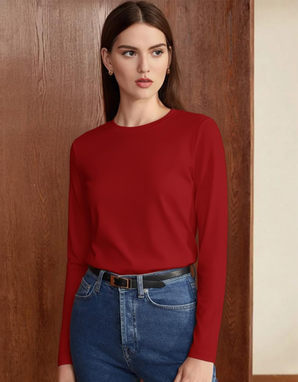 JUNEBERRY Women's Cotton Long-Sleeve Crew-Neck T-Shirt - Image 11