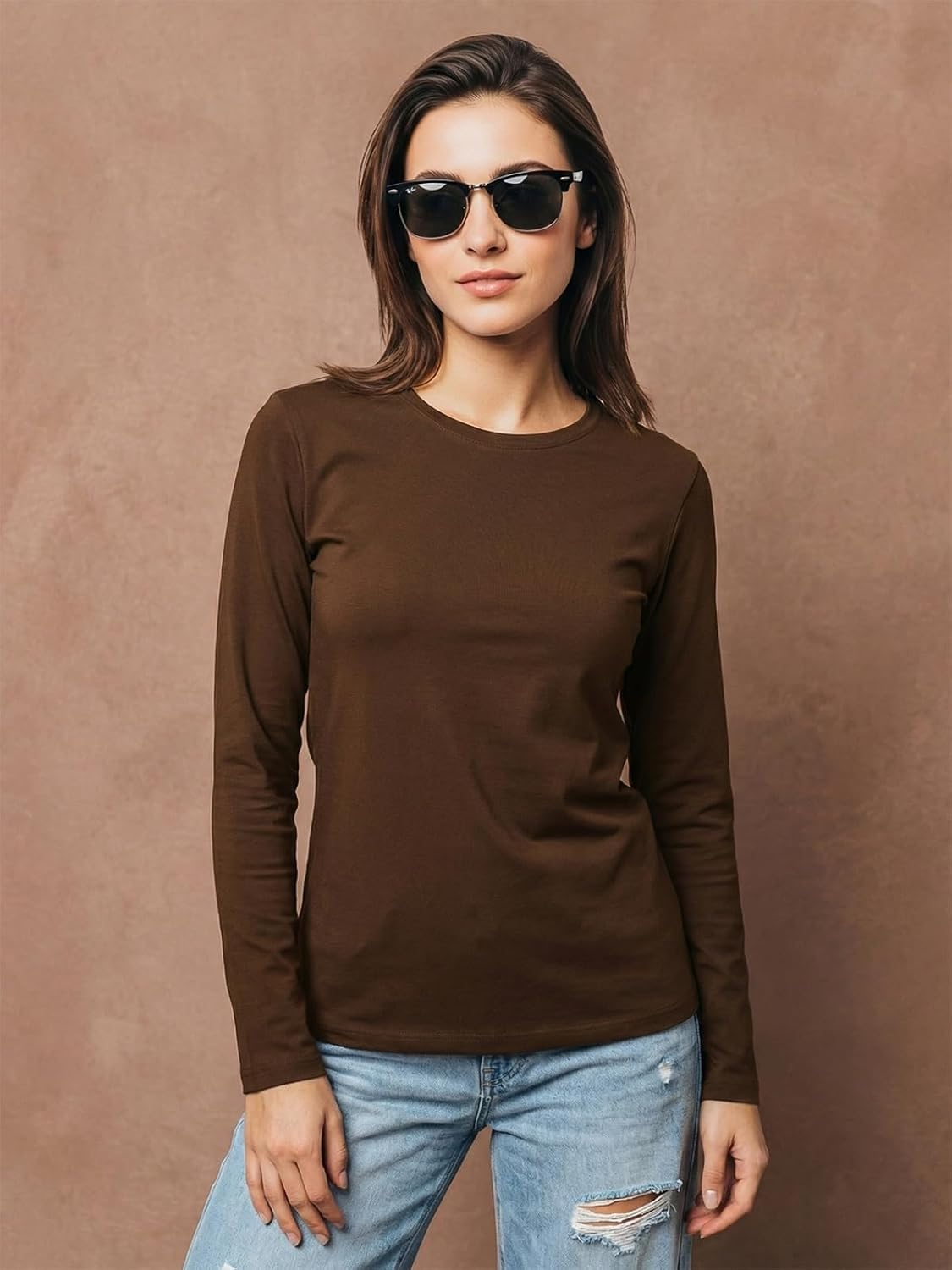 JUNEBERRY Women's Cotton Long-Sleeve Crew-Neck T-Shirt - Image 15