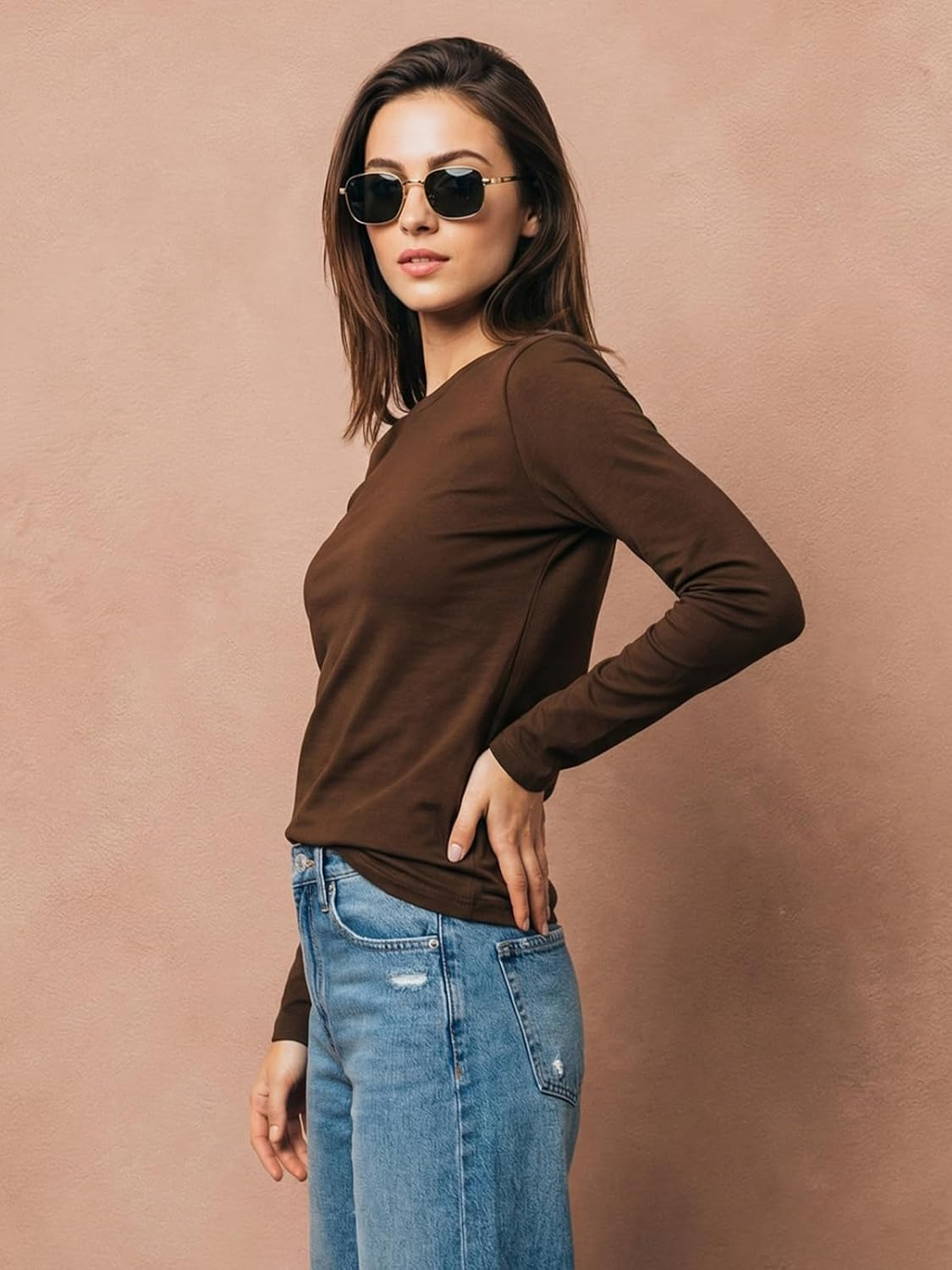 JUNEBERRY Women's Cotton Long-Sleeve Crew-Neck T-Shirt - Image 16